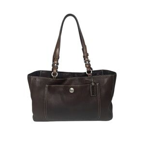 Coach Chelsea Brown Pebbled Leather Tote Shoulder Bag Handbag Top Handles F10892